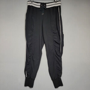 Halcyon Pants Womens Large Striped Jogger Ruched Piped Track Athletic Activewear